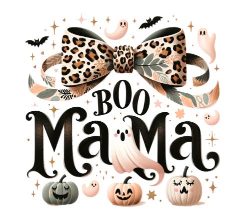 Boo Mama Spooky Coquette PNG: Halloween Sublimation Design (Digital Download))