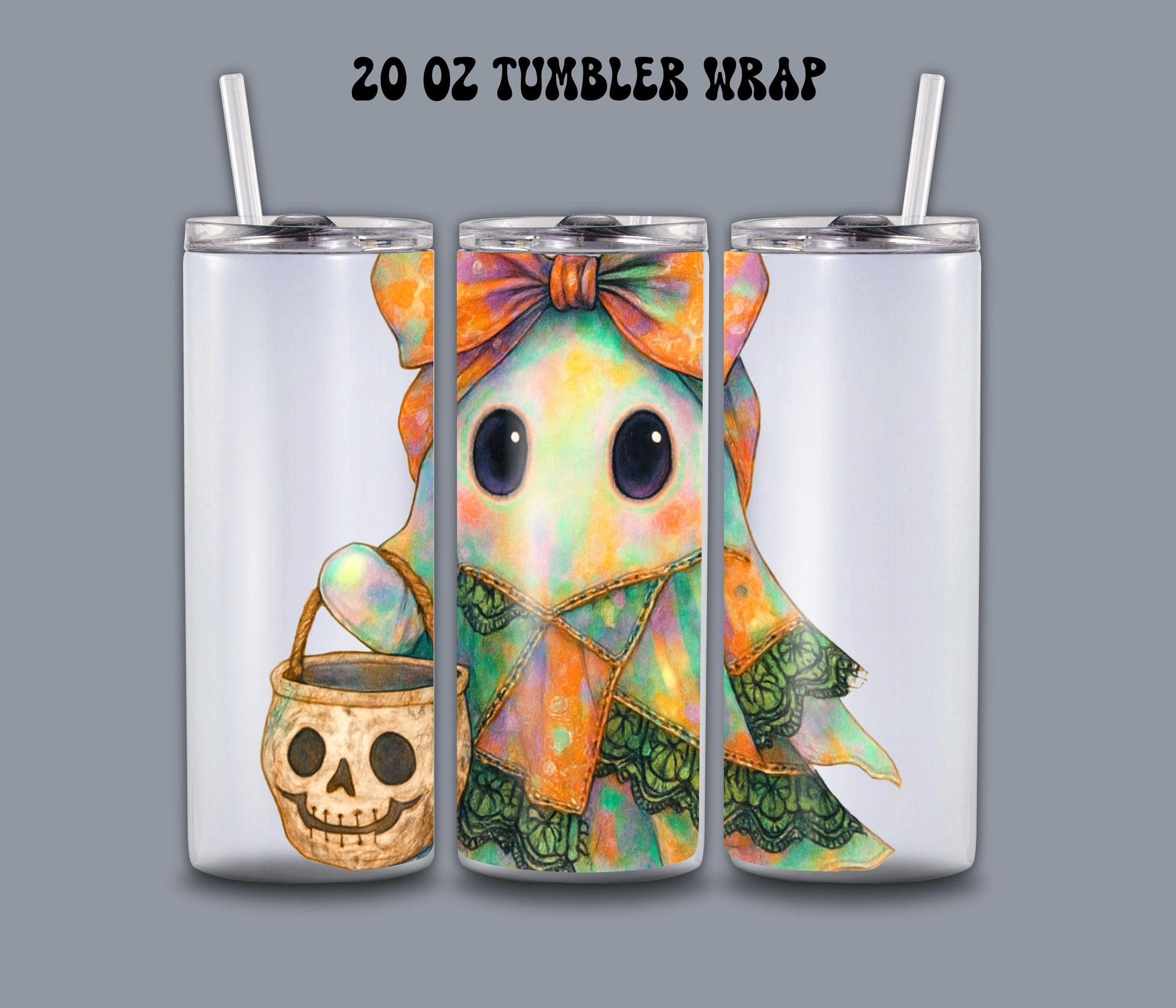 Patchwork Spooky Ghost PNG: Retro Halloween Sublimation Design (Digital Download