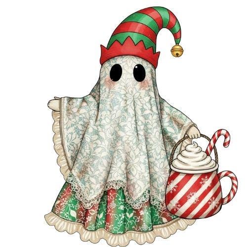 Holiday Ghost Clipart Bundle: Christmas, Halloween, Fall PNGs (Digital Download)