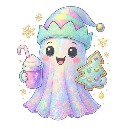 Holiday Ghost Clipart Bundle: Christmas, Halloween, Fall PNGs (Digital Download)