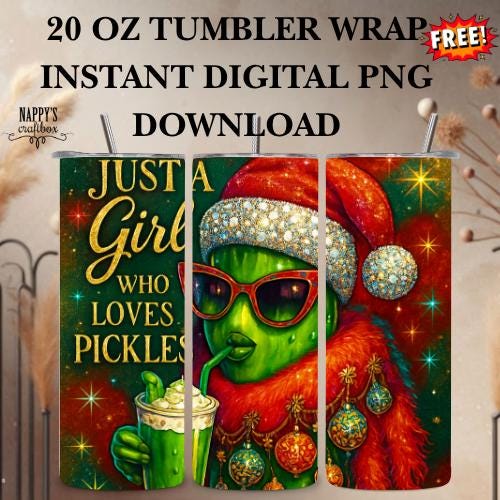 Boujee Pickle Ghost PNG: Halloween Tumbler Sublimation Design (Digital Download)