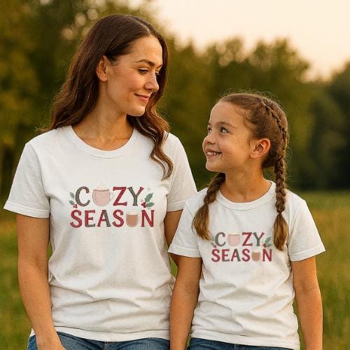 Cozy Season Graphic: Varsity Patch & Embroidery Design Digital Download Dtf Sublimation print ready