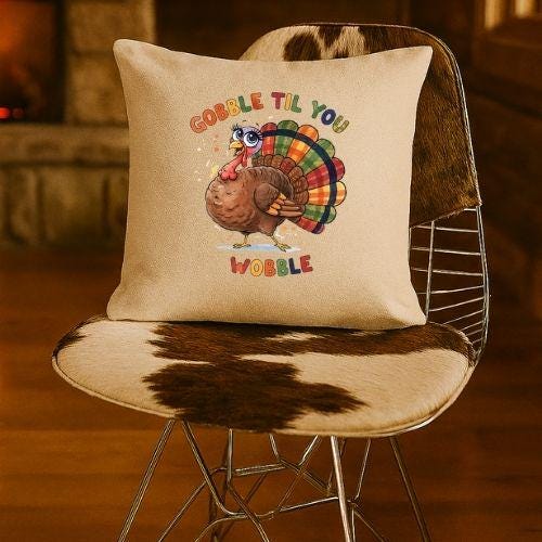 Gobble Til You Wobble Turkey PNG: Funny Thanksgiving Design Sublimation DTF printing (Digital Download)