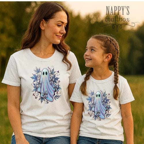 Fall Ghost Embroidery PNG: 20 oz Tumbler & Shirt Design (Digital Download)