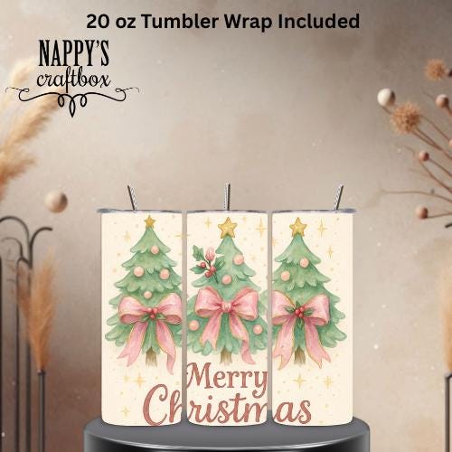 Coquette Christmas Tree PNG: Brushstroke Bow Design (Digital Download)