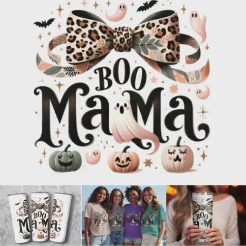 Boo Mama Spooky Coquette PNG: Halloween Sublimation Design (Digital Download))