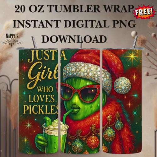 Boujee Pickle Ghost PNG: Halloween Tumbler Sublimation Design (Digital Download)