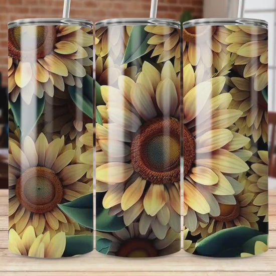 3D Sunflower 20 oz Skinny Tumbler Wrap 3D Sublimation Tumbler Wrap Flower Tumbler Wrap Sunflower Tumbler Wrap Tumbler PNG Digital Download